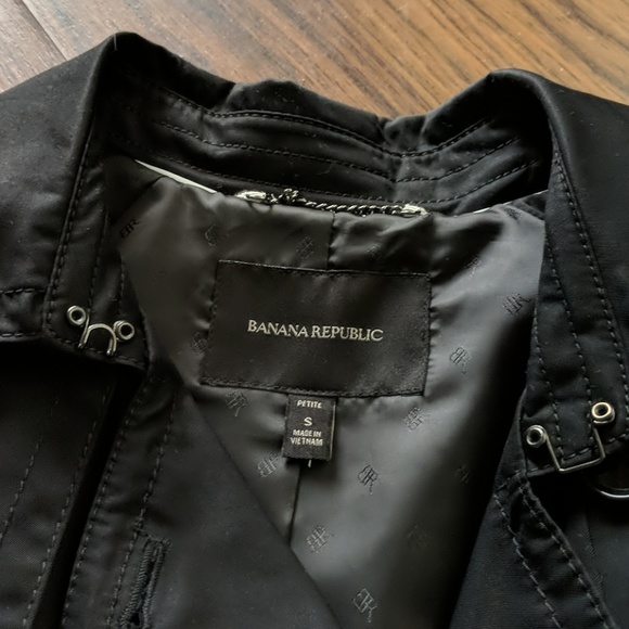 Banana Republic black swing trench coat - Picture 2 of 5